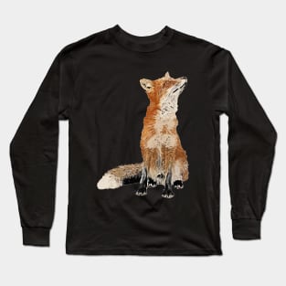 Art fox illustration Art Hand painted red fox Long Sleeve T-Shirt